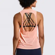 La Isla Женская сетчатая открытая спина прозрачная спортивная рубашка Влагоотводящая майка