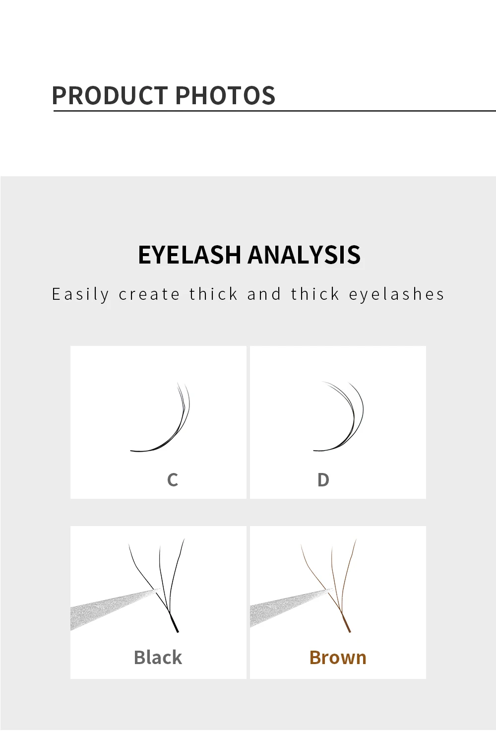 GAHAMACA W-Form Wimpernverlängerungsset L/LU/M 3D/4D/5D Vorgefertigte Volumen-Wimpern Natürlich Weich 12 Reihen Künstliche Wimpern Zubehör – Detail 6