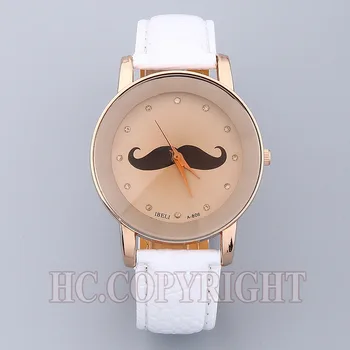 

Simple Moustache Clock Fashion Casual Quartz Analogue Watch Women Men Diamond Indicator Watch Relogios Feminino Christmas Gift