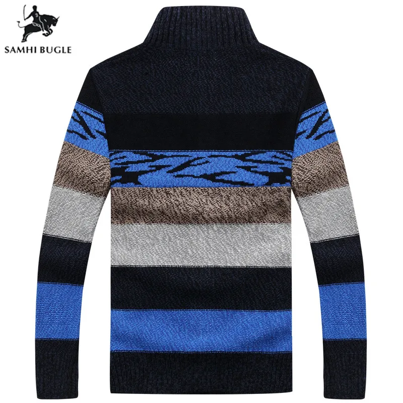 Мужской вязаный свитер SAMHIBUGLE зимний шерстяной с воротником|cardigan male|men knitted sweatermale