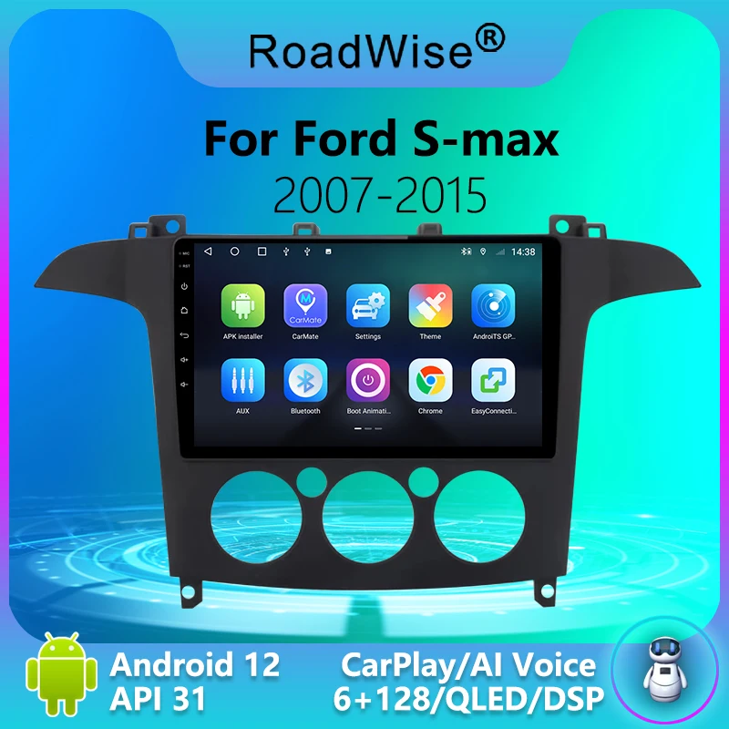 Roadwise Android 12 Car Stereo Radio For Ford S Max S MAX 2007 2015