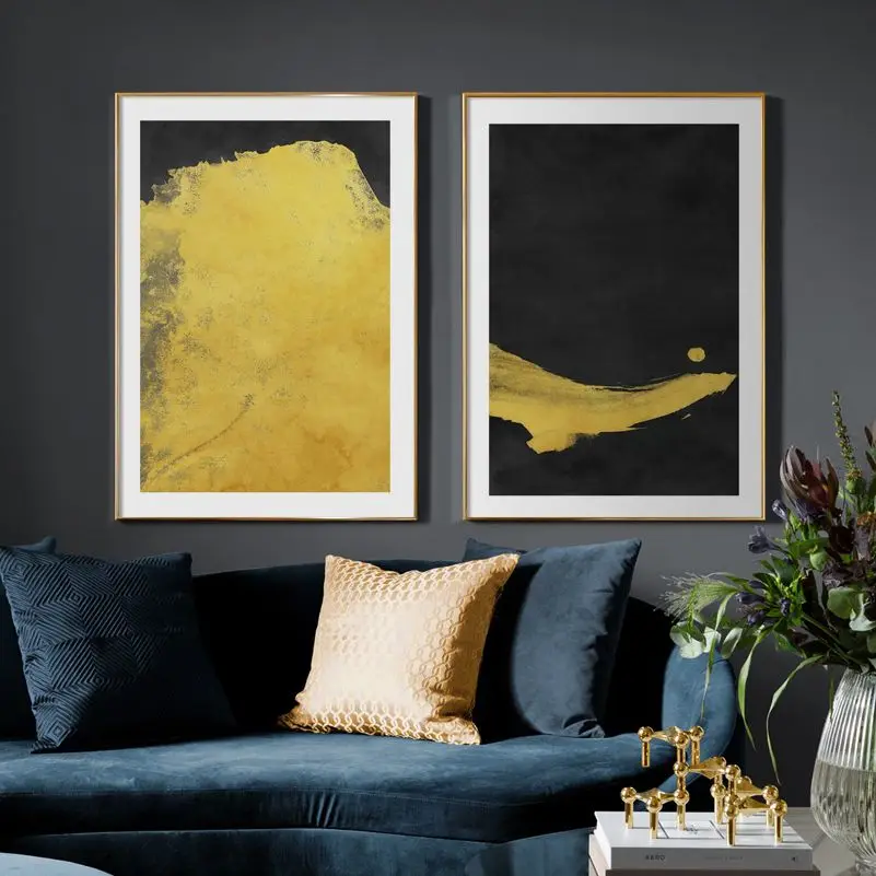 

Abstract Gold Minimalism Nordic Posters And Prints Modern Wall Art Canvas Painting Gallery Decoration Pictures For Living Room