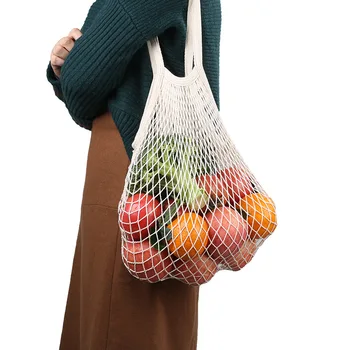 

Reusable Grocery Shopping Bag Fruit Shopping String Cotton Tote Mesh Woven Net Shoulder Bag Mesh Net Shopping Bag Dropshipping
