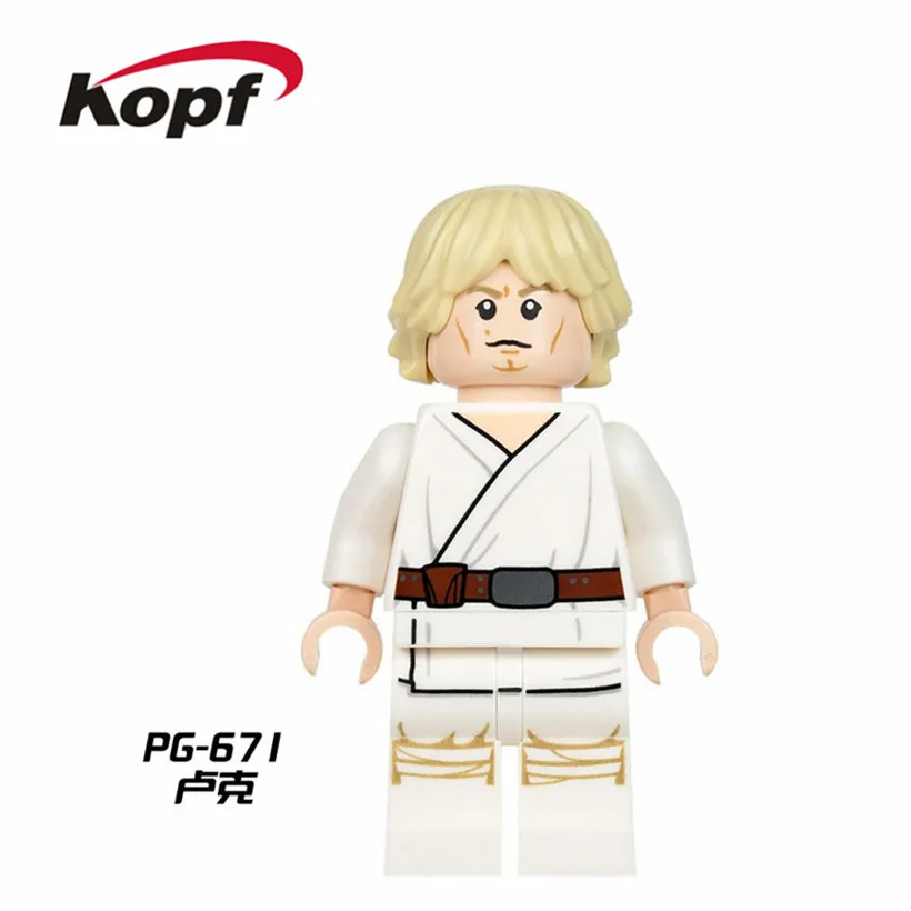 Одиночная строительных блоков Luke Skywalker Padme Naberrie Princess Leia Qui-Gon Jinn модель кирпичики игрушки подарок для детей PG8028 - Цвет: PG671 Without Box