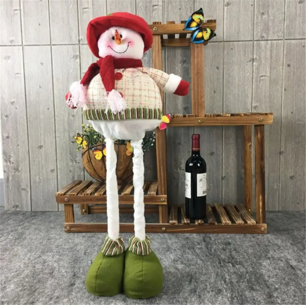 as pic Для рождественской вечеринки украшения выдвижной куклы Новогоднее украшение организации окна для дерева Санта Клаус снеговик игрушки, фигурки - Цвет: as pic