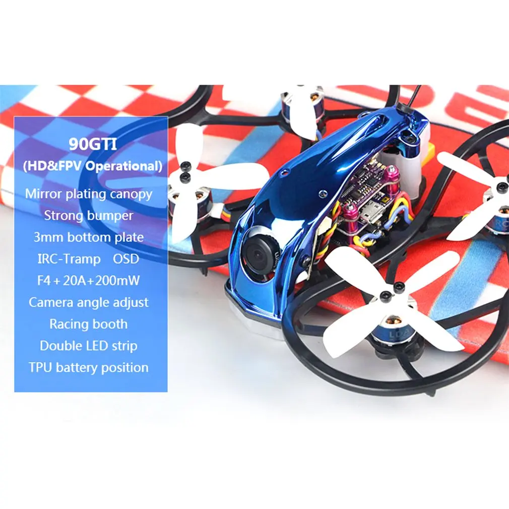 LDARC 90GTI-HD 1080P 98 мм 3S 2 дюймов Whoop небольшой гоночный Дрон с видом от первого лица с самонастраиваемым устройством F4 OSD 20A бесщеточный ESC 200 мВт VTX CADDX черепаха