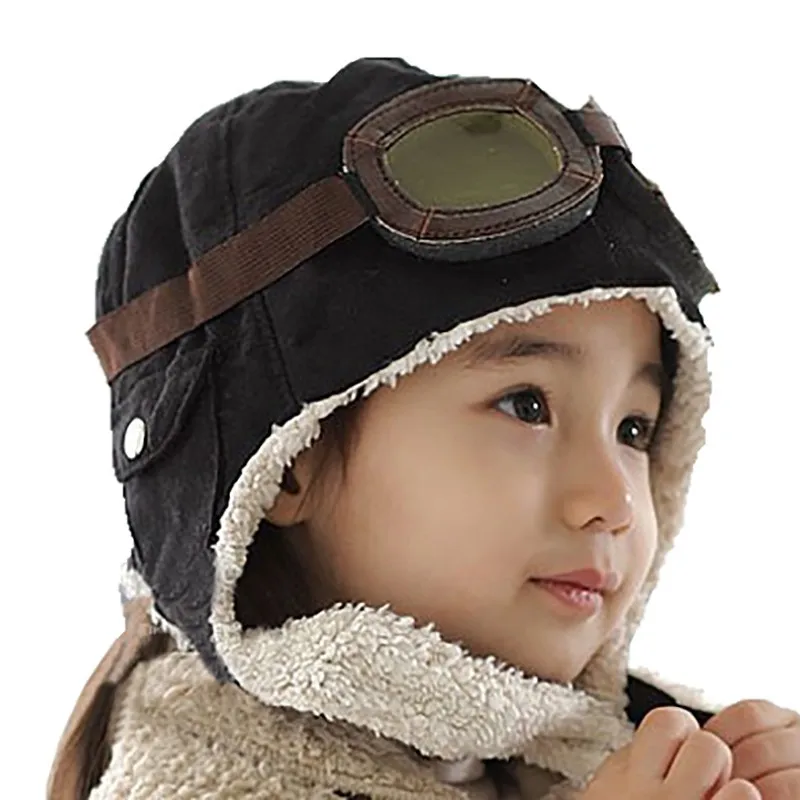 Шапка пилота для мальчиков и девочек, Шапка-бини, шлем для детей, шапка для малышей, теплая зимняя От 2 до 7 лет