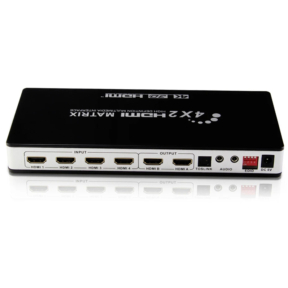 HDMI матричный 4X2 Переключатель сплиттер с toslink и стерео аудио 4k X 2 K/30 HZ поддерживается