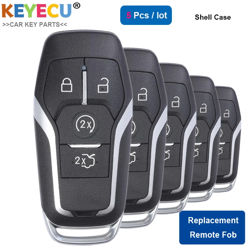 KEYECU 5PCS Smart Remote Car Key Shell Case for Ford Fusion Mondeo Mustang F-150 Explorer Lincoln MKX MKZ MKC Fob 4 Button | Автомобили и