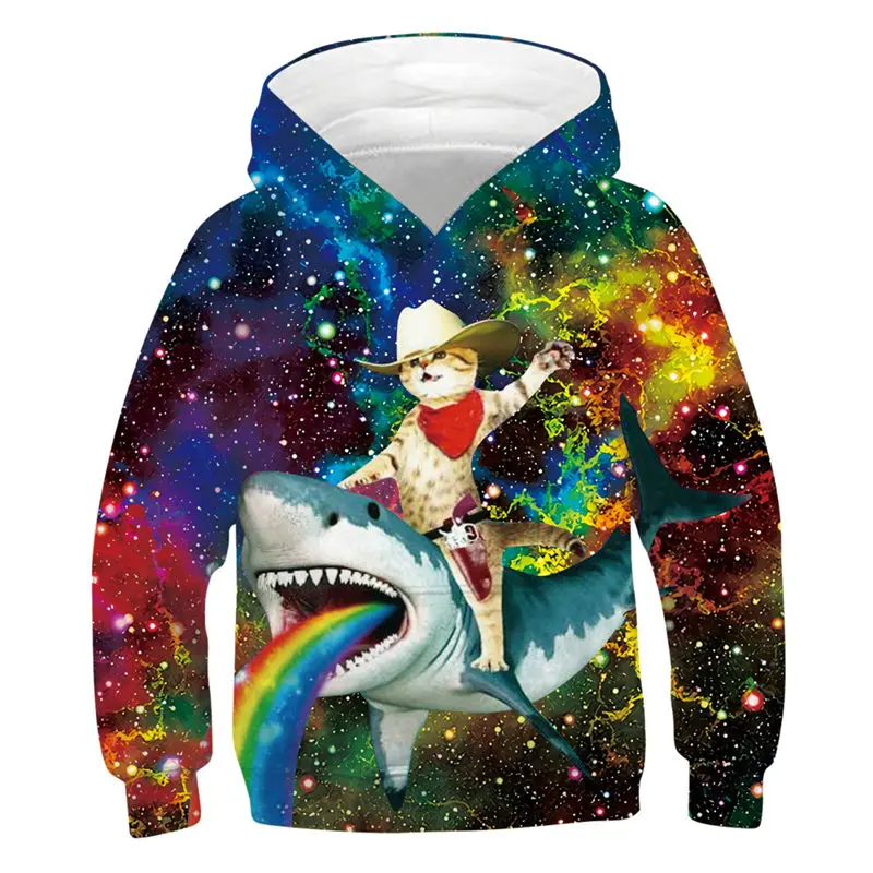 Стильный дизайн, худи для мальчиков и девочек с 3D принтом синего пламени, свитшоты, повседневный крутой спортивный костюм, детская одежда с видами Галактики, пуловер - Цвет: TN8b052