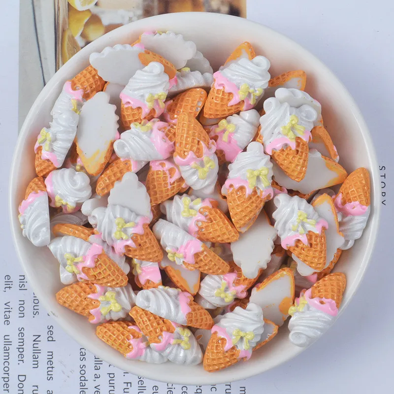 10 шт. DIY Поставки слаймов мультфильм моделирование мороженое смолы наполнители поставки глина украшения куклы аксессуары игрушки для детей