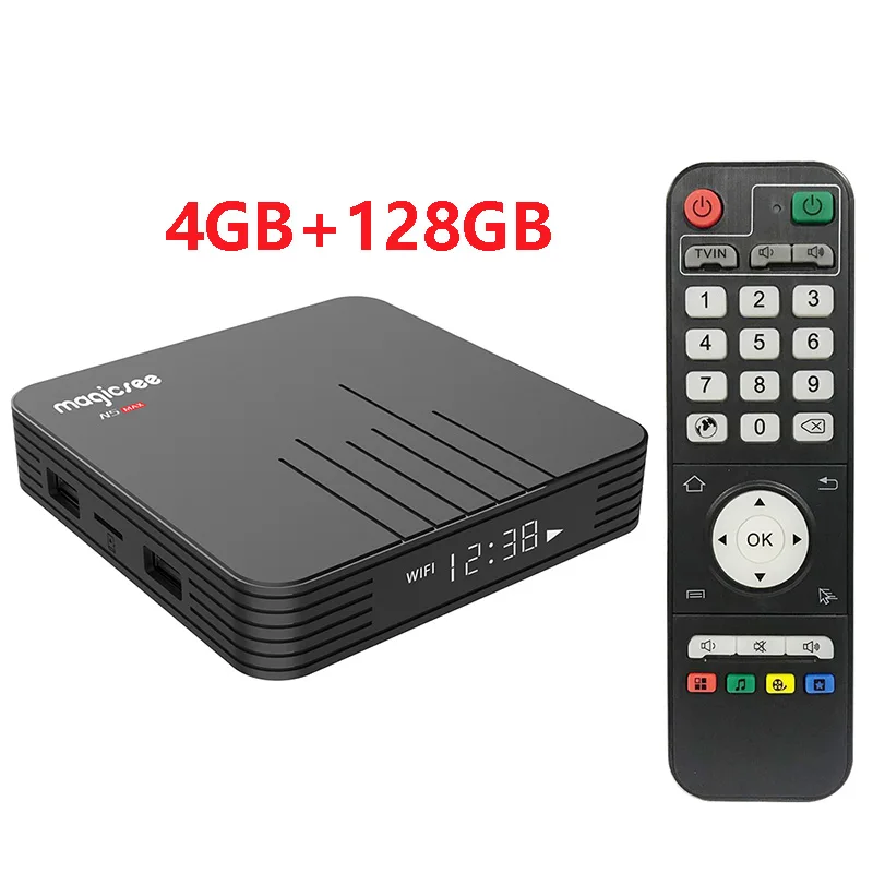 ТВ-приставка N5 Max Amlogic S905X3 Android 9,0 DDR4 4 ГБ ОЗУ 32 Гб ПЗУ 2,4 ГБ+ 5 Гб двойной Wifi BT4.0 Google Play 8K медиаплеер телеприставка - Цвет: 4G128G