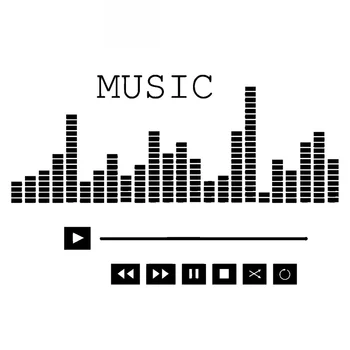

Car Sticker Music Player Equalizer PVC Sticker Decal Car Styling Accessories Creative Waterproof Sunscreen Black/white,16cm*10cm
