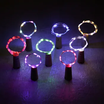 

LED Wine Bottle Lights 2M 20LEDs Cork Shape Copper Wire Colorful Mini String Lights For Indoor Outdoor Wedding Christmas Lights