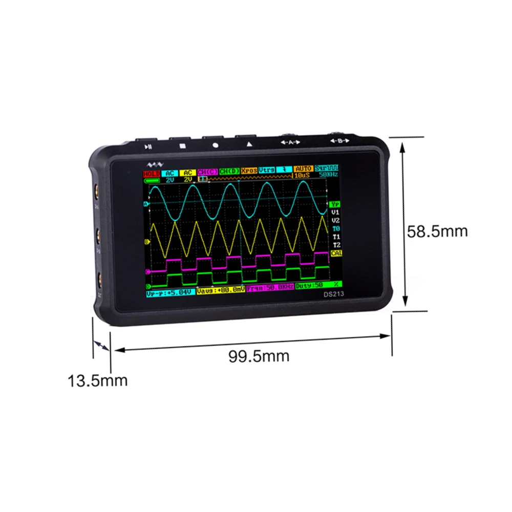 4 канальный 100 мс/с MINI Nano DSO213 DS213 Профессиональный Портативный цифровой осциллограф DSO 213 DS 213 с X1& X10 зонд