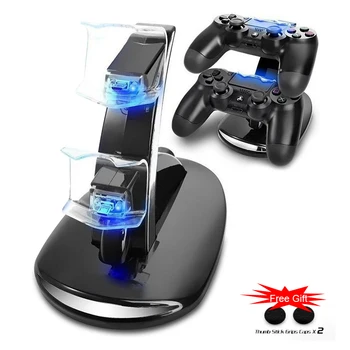

HYMIKO Controller Charger Dock LED Dual USB PS4 Charging Stand Station Cradle for PS4 / PS4 Pro /PS4 Slim Controller Accessories