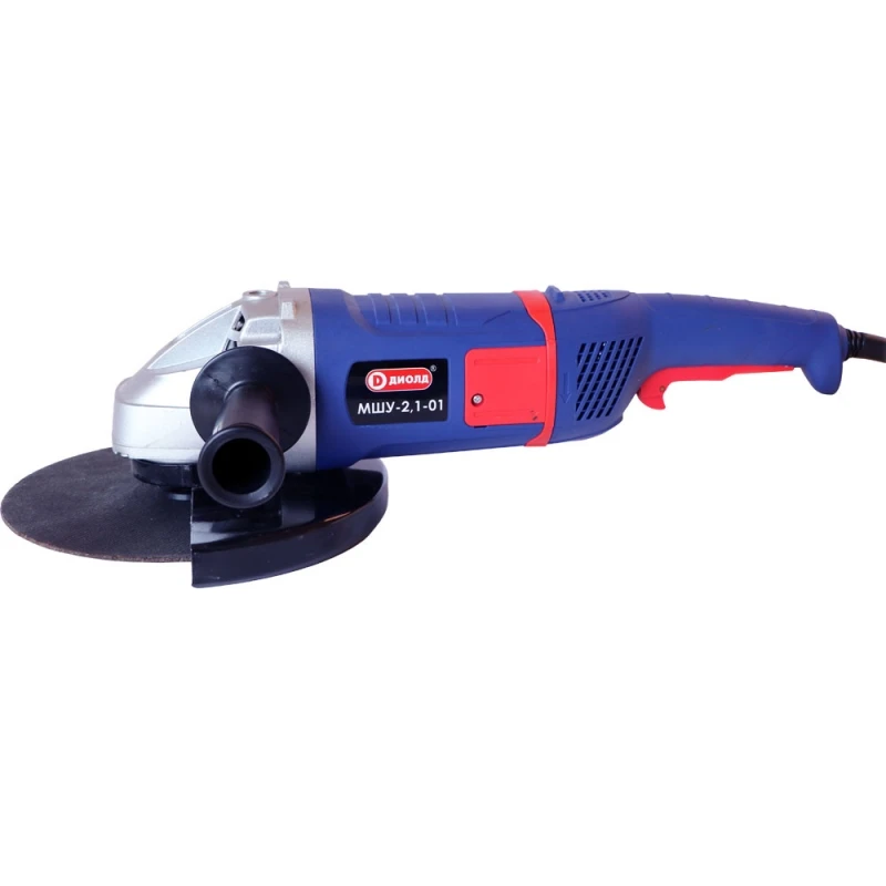 Машина шлифовальная угловая Диолд МШУ-2,1-01-230 (Мощность 2100Вт, 0-6500 об/мин хол. хода, диск 230мм, блок. шпинделя)