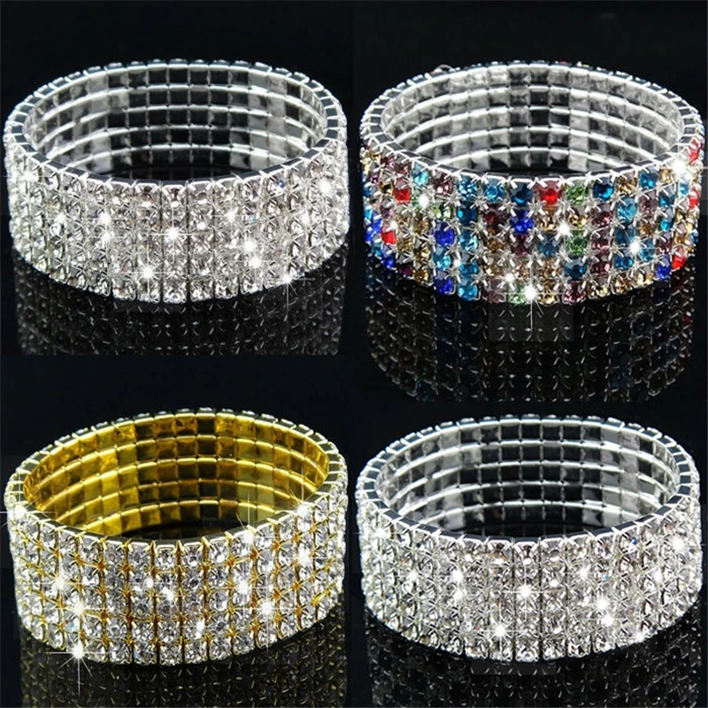 Женский эластичный браслет со стразами свадебные и браслеты на День святого