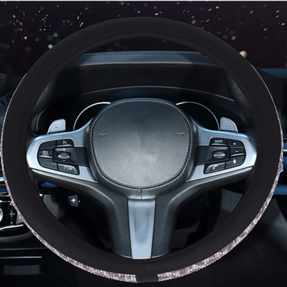Universal Steering wheel cover Protective Crystal Drill Decor Wear-resistant
