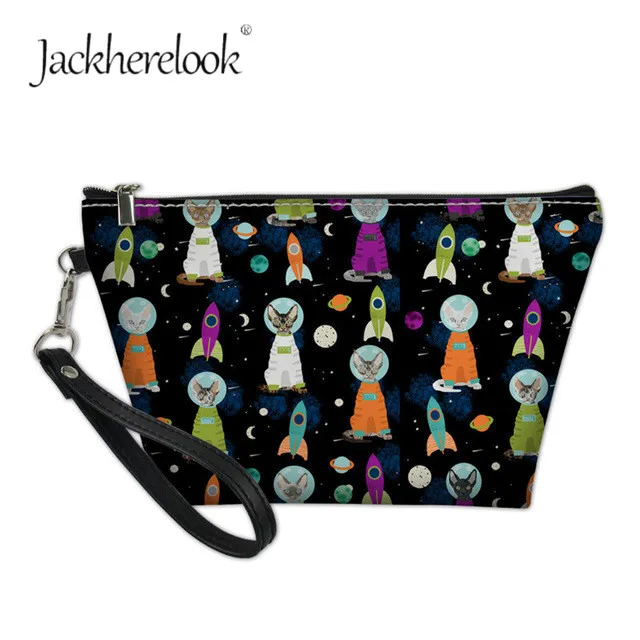 Jackhereook космическая Луна кошки косметичка с принтом сумки для женщин стильные девушки-подростка туалетные сумки для хранения переносные женская косметичка - Цвет: HMM451Z8