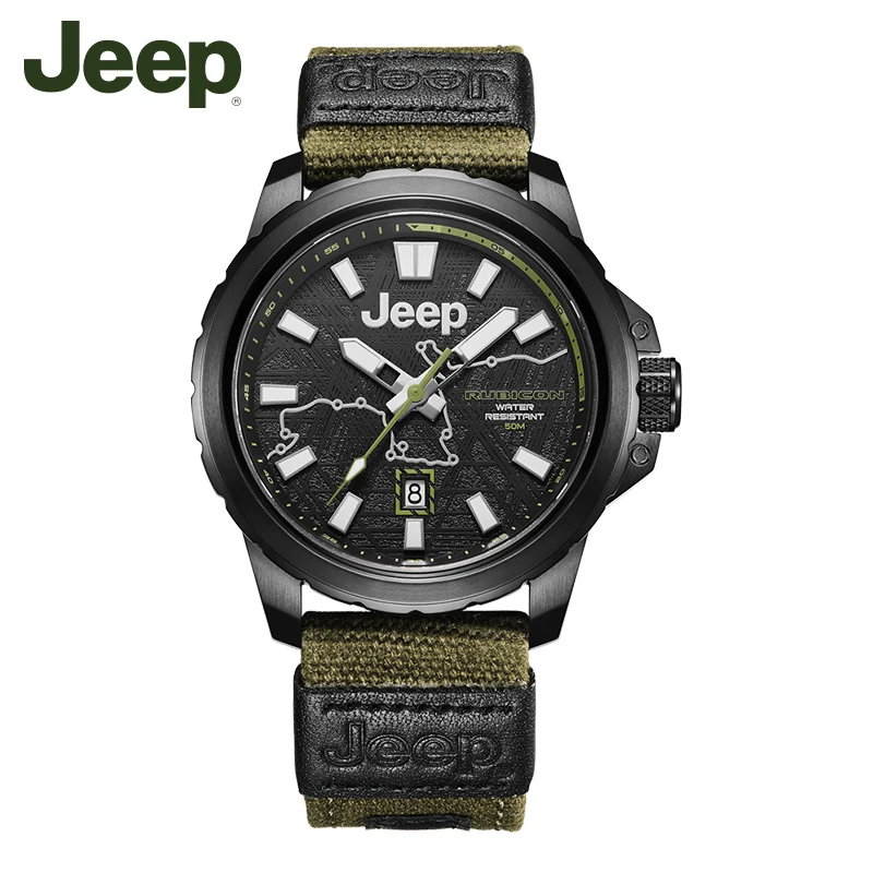 Jeep watch men's outdoor sports multi-function canvas belt large dial men's quartz watch JPW606301