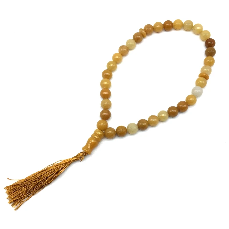 Четки Молитва бисера tassel pendant 33 бусины исламский мусульманский Аллах Мохаммеда четки оптом по низкой цене для мужчин и женщин - Окраска металла: yellow jade