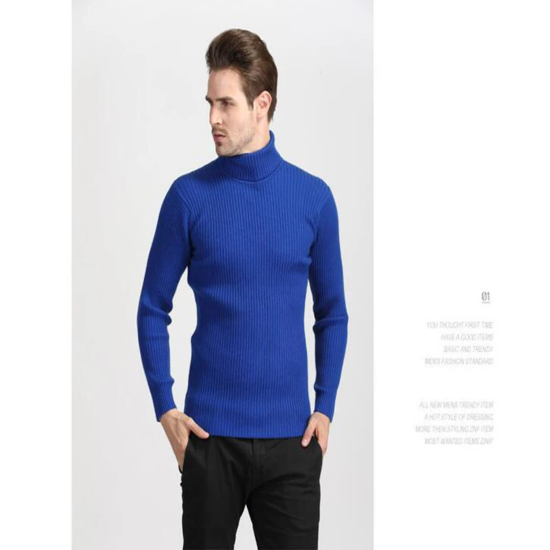 Мужской свитер, зимний мужской вязаный шерстяной свитер с высоким воротом, синий, черный, фиолетовый цвета, размера плюс 3XL M 100 кг, рождественские свитера для мужчин