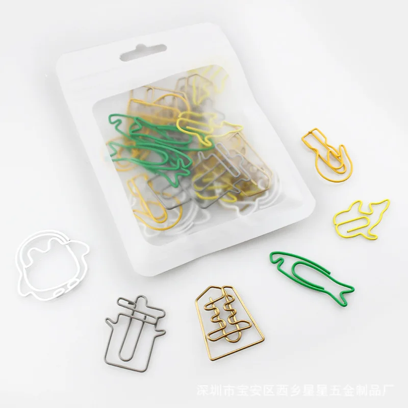 30 PCS paper clip stationery organizer combination set bookmark