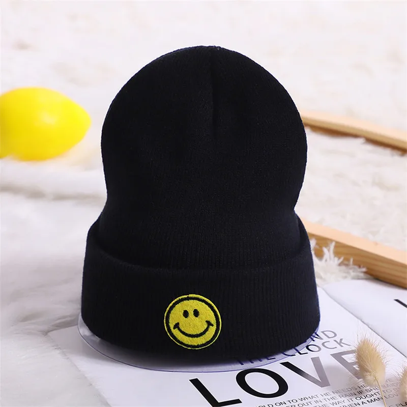 Новые осенние зимние вязаные детские шапки для девочек и мальчиков вязание крючком Детская шапка теплая детская шапка - Цвет: black