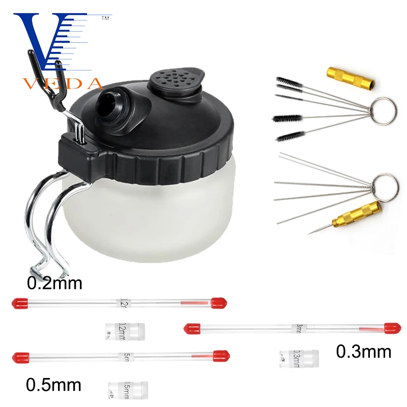 Airbrush Filters Scraper Needle Cleaning Needle and Tube Brushes Airbrush Cleaning Kit AGPTEK Glass Airbrush Cleaning Pot with Cleaning Needle 