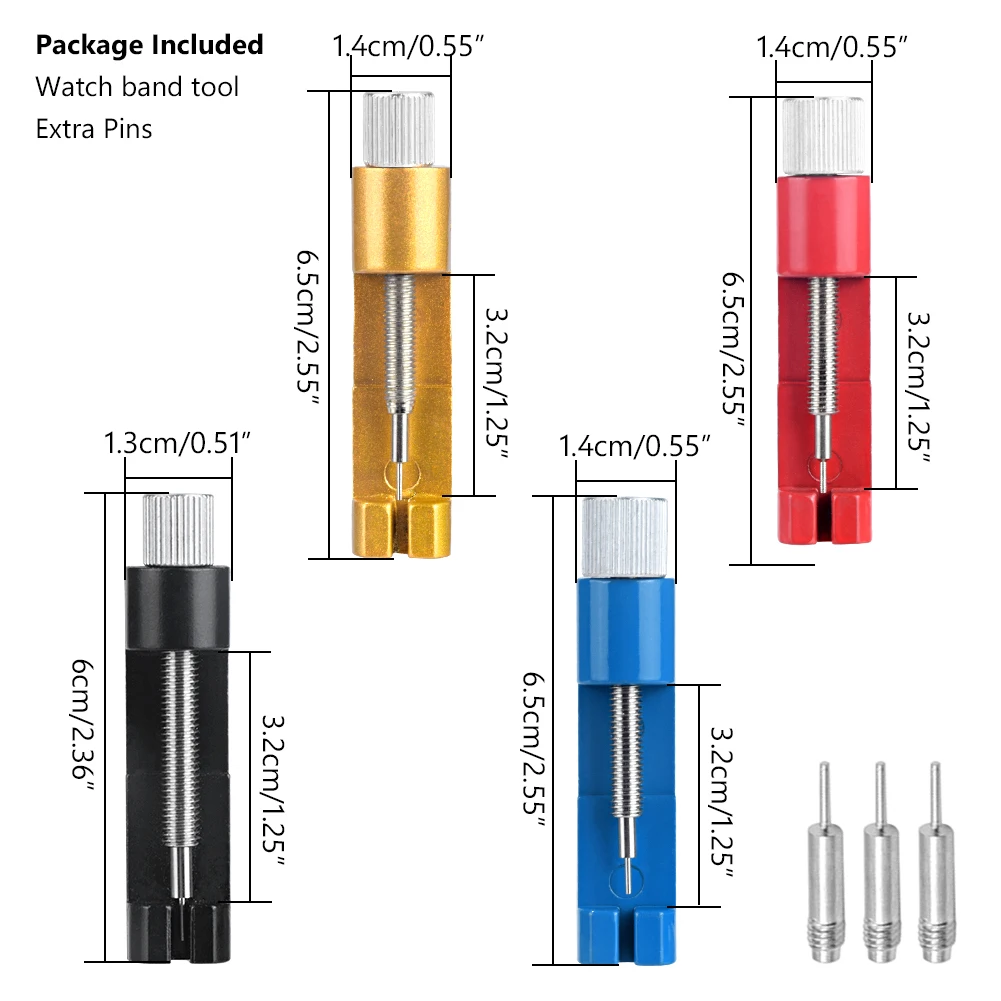 Metal Adjustable Watch Band Strap Bracelet Link Pin Remover Repair Tool Kit Watch Link Remover Tool Band Resize Strap Bracelet watch repair tools