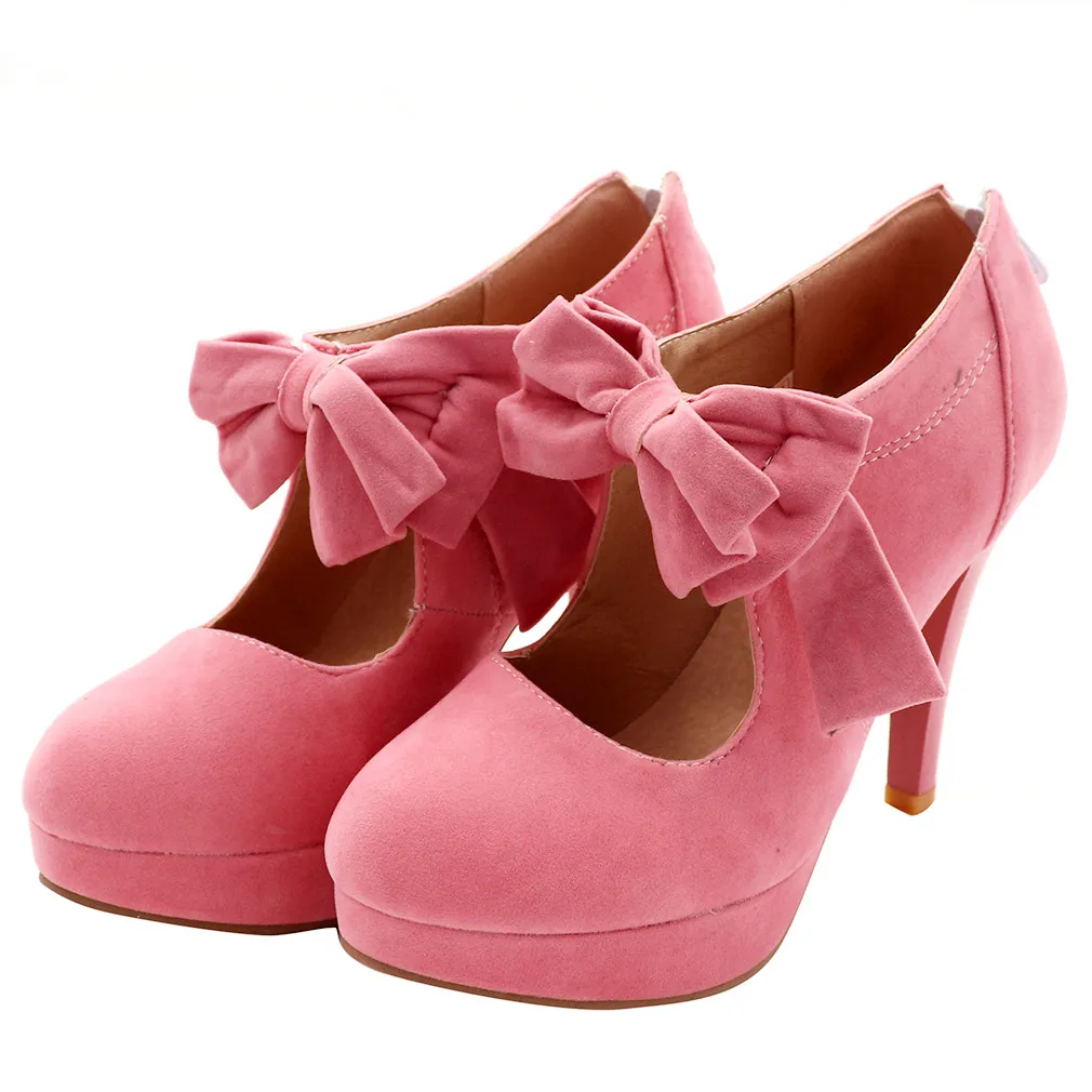 pink platform pumps