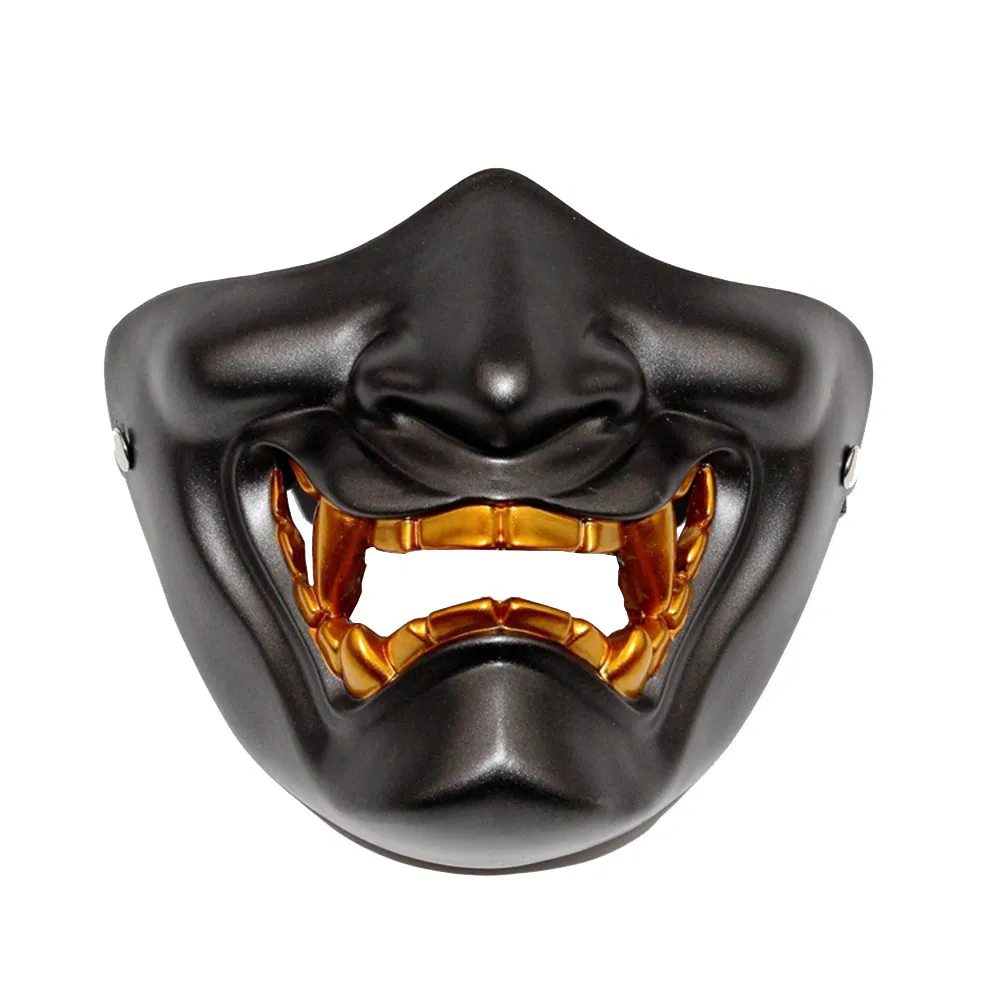 Хэллоуин рейв маска аксессуары жабо половина лица Косплей самурайский дьявол тактические Вечерние Маски фестиваль#3
