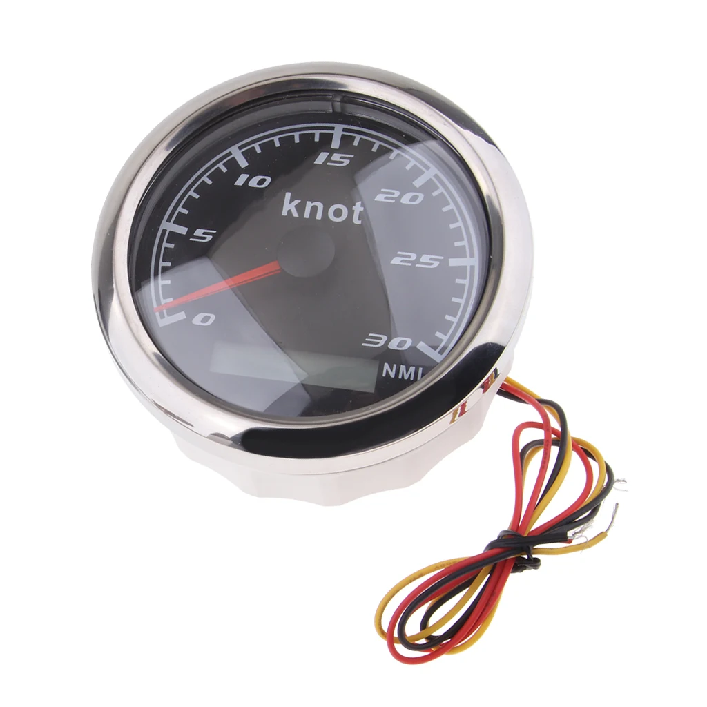 Marine Car Digital GPS Speedometer Gauge 0-30 Knot 85mm 316L Chrome