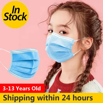 

Children Mask 3 Layer Elastic Mouth Mask Kids Mascarillas Disposable Mask Soft Breathable PM2.5 Nonwoven masks Protective masks