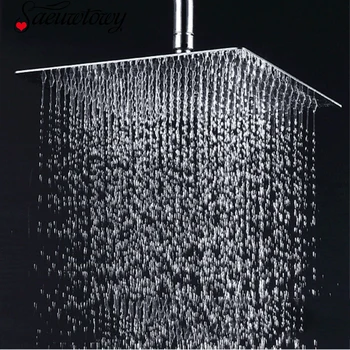 

Ultra-thin Free Shipping Bathroom Accessories Slim 8 "/ 10" / 12 "/ 16" / 20 "Square 304 Stainless Steel Rain Shower Chrome