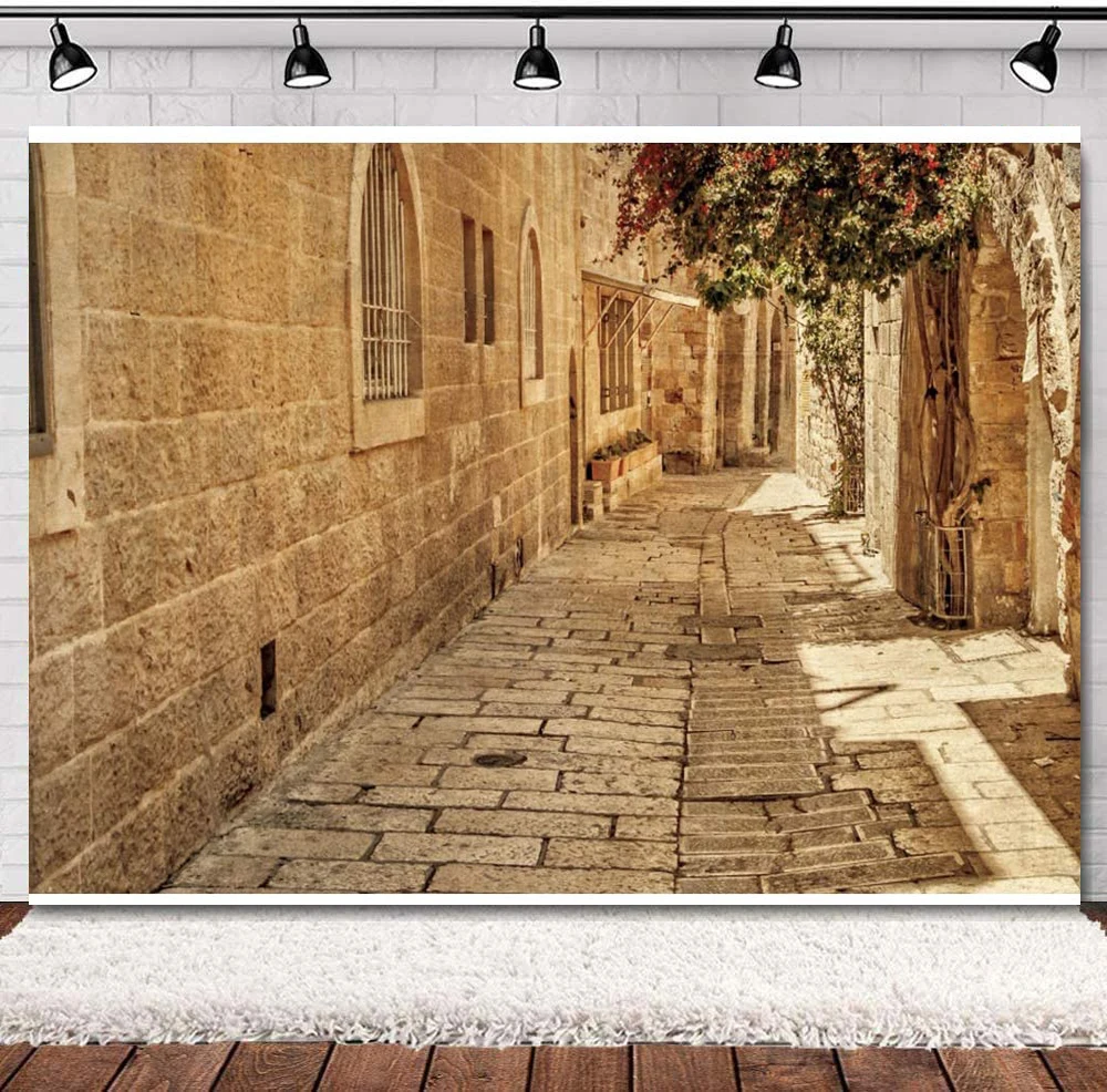 Фон для фотосъемки с изображением старой узкой улицы в исламе свадебной