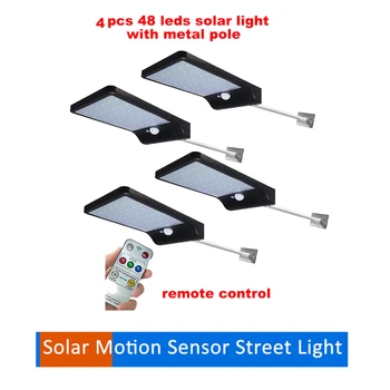 

2/4pcs Super Bright 48 LED Waterproof IP65 Solar Lamp Outdoor Street Security Road Light Wall Garden Thin Solar Lamp Light secur