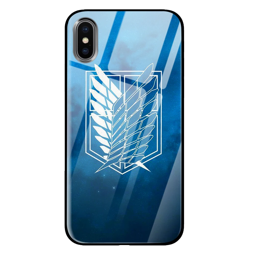 Attack on titan аниме комиксов закаленное Стекло телефонные чехлы для Iphone 5, 5s, se, 6, 6s 7 8 Plus X XS Max XR задняя крышка - Цвет: 9