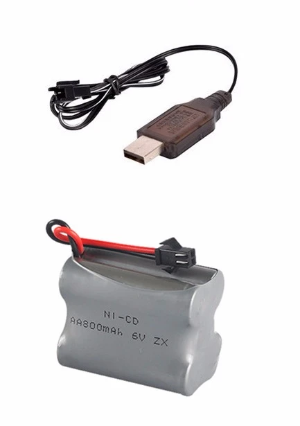 SM Plug) аккумулятор NiCD 6v 800mah+ зарядное устройство USB для радиоуправляемых игрушек, автомобилей, танковых роботов 2877 3831, NI-CD лодки AA 6 v, перезаряжаемый аккумулятор - Цвет: White