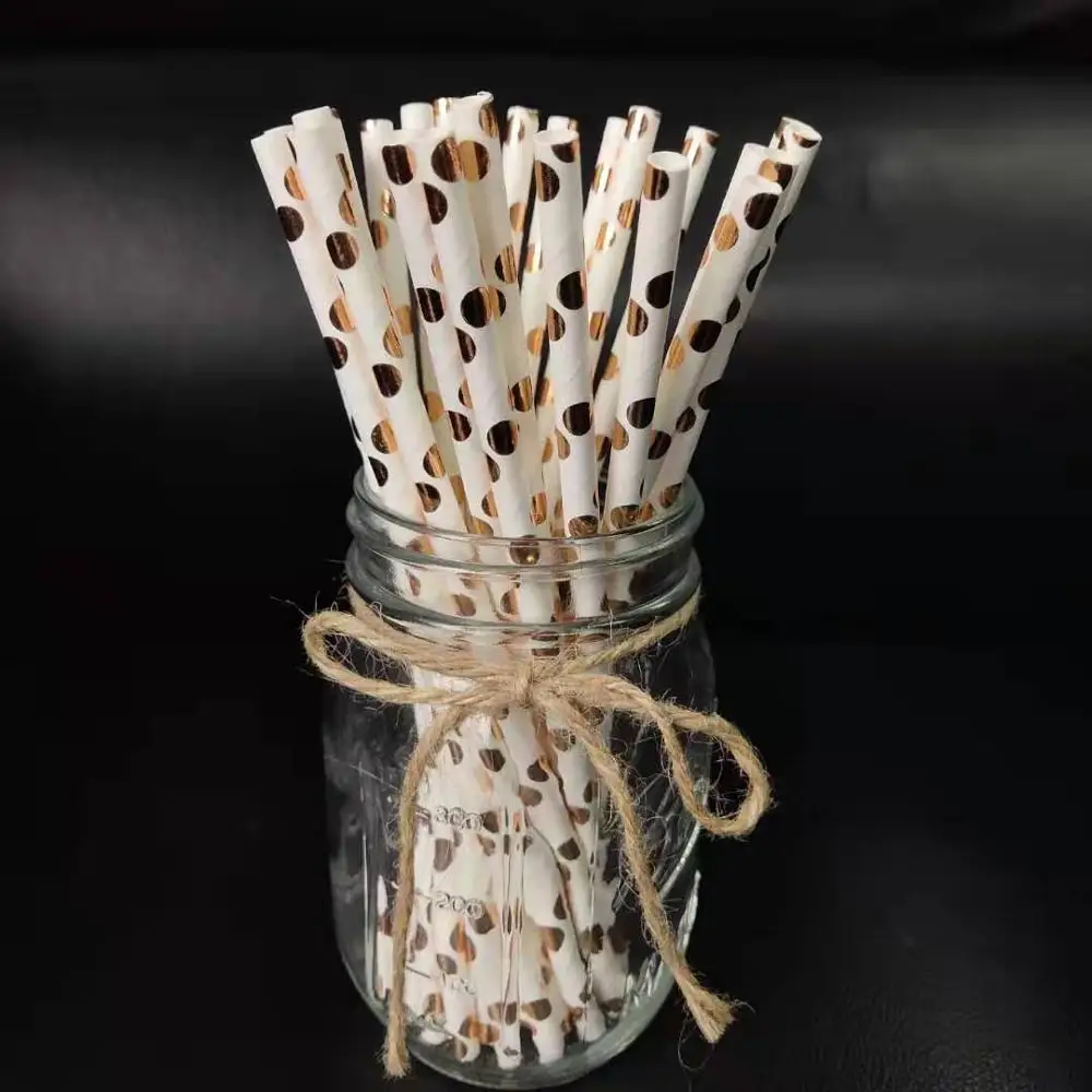 25Pcs Foil Gold Rose Gold Paper Straws Wedding Favors Star Drinking Straws Birthday Party Decoration Kids Party Supplies - Цвет: 4