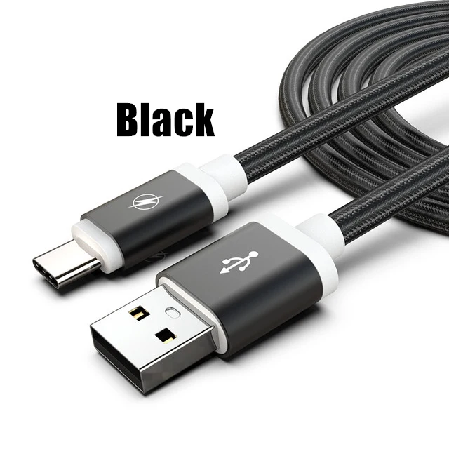 Usb-кабель типа C для быстрой зарядки Xiaomi 9t Redmi note 8 LG Q Stylo 4 Q8 Q9 Q7 G6 plus Q8S V35 V50 V40 G7 Thiq Fit g5 v20 - Цвет: Черный