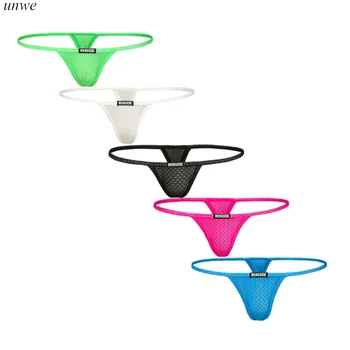 

5 PCS See Through Mesh Thong Men Low Rise Transparent Mini Underwear Erotic Homens Mens Thongs and G Strings Gay