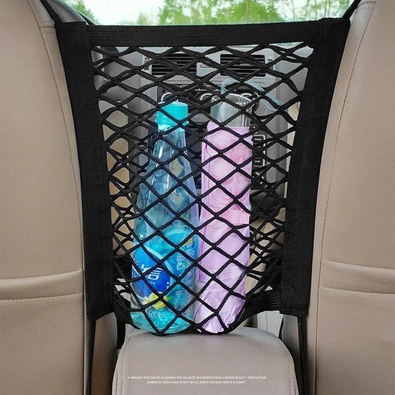 Car Front Seat Storage Block Net Pocket Universal Double Storage Net Storage Bag