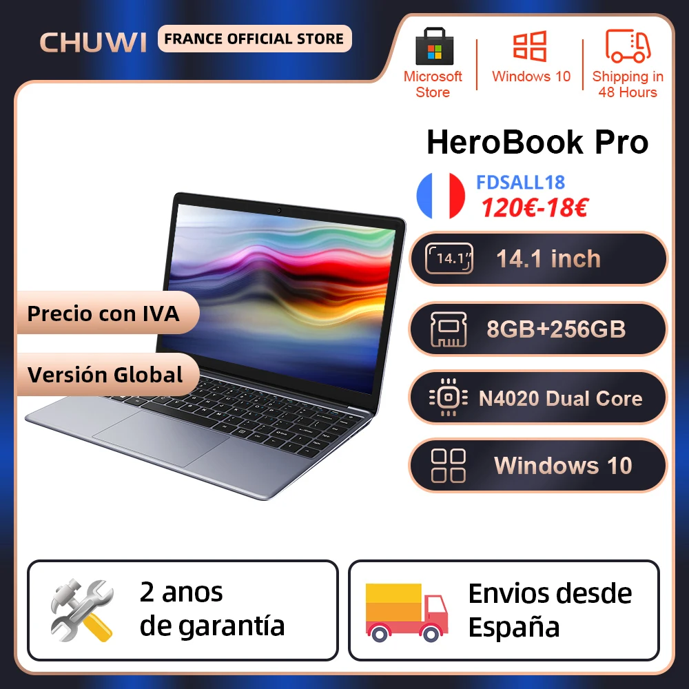 Ноутбук CHUWI HeroBook Pro 14 1 дюйма Intel Gemini Lake N4020 Windows 10 8 + 256 ГБ SSD | Компьютеры и офис
