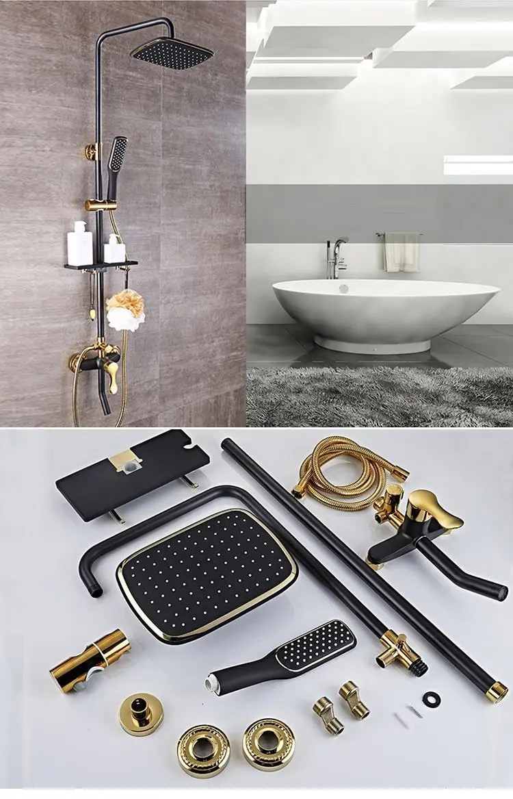 Conjunto Colonne Black Regadera De Douchette Piscina panel Ducha Douche Eletrico Chuveiro Do Banheiro Душевая система для ванной комнаты