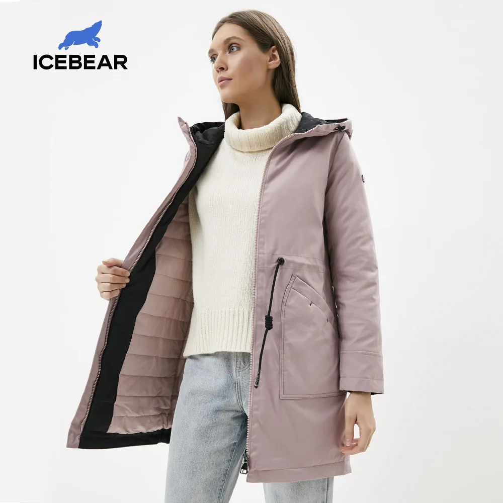 Новинка 2020 спортивная женская повседневная куртка ICEbear ветрозащитная теплая