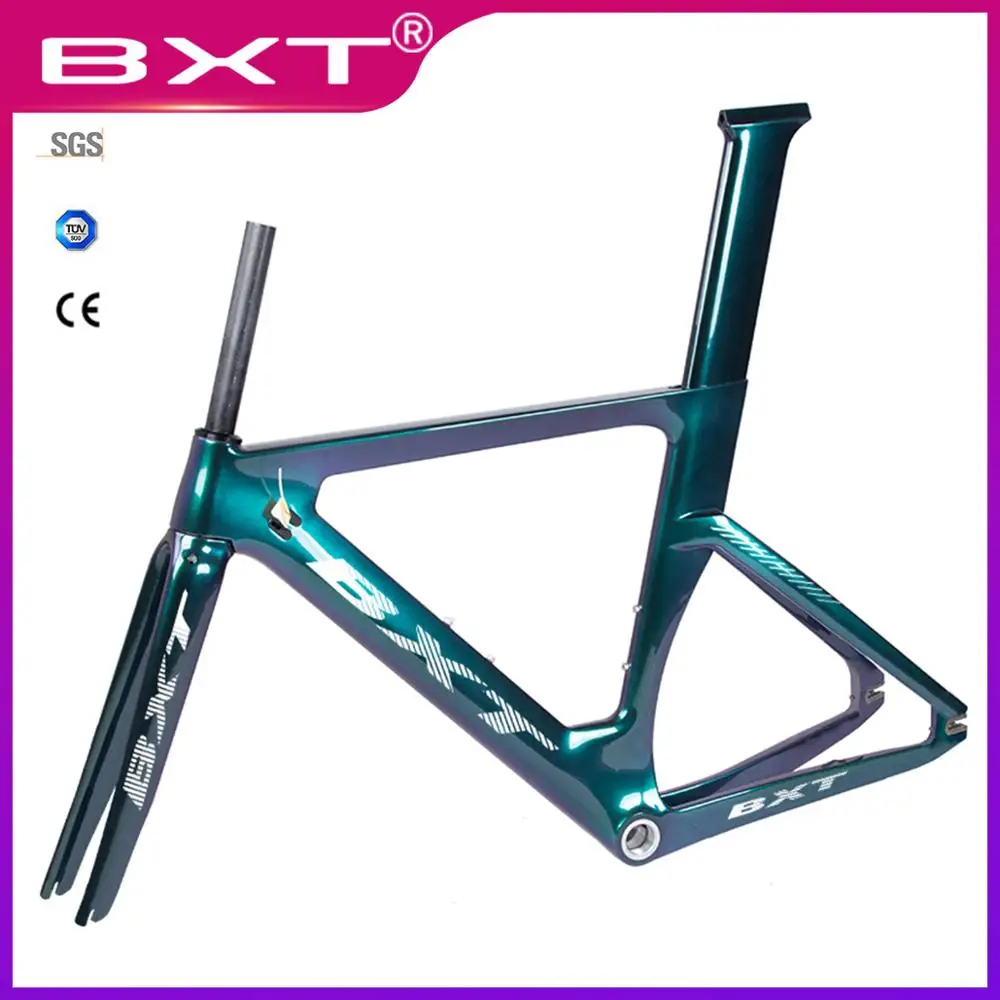 US $720.00 BXT full carbon track frame road  frames fixed gear bike frameset with fork seat post 495154cm carbon Bicycle Parts Frameset