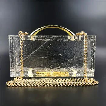 

Women Lady Acrylic Detachable chain-strap Handbag Transparent Evening Clutch Fashion Bridal Wedding Party Prom Wallet Purse