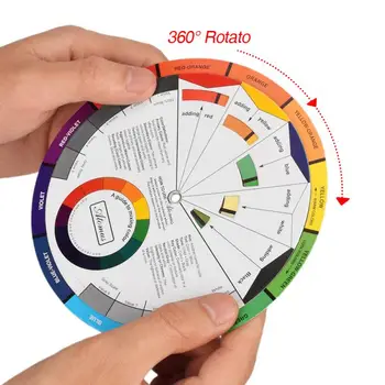 

12 Color Tattoo Color Wheel Mini Color Scheme Three-layer Wheel Paper Card Mixed Design Guide Rotates Around The Center Circle